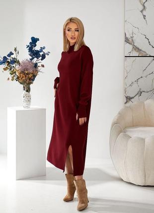 Платье свитер женский длины миди макси весеннее на весну базоваярядная праздничная повседн...
