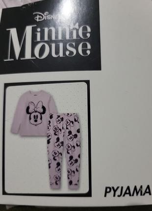 Детская пижамка disney сиреневый minnie mouse рост 98/104см