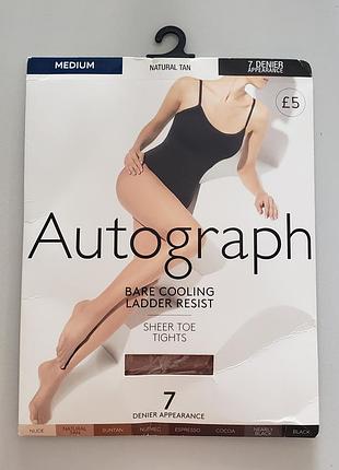 Autograph marks&spencer колготы колготки прозрачные натуральный загар 7 ден м 46