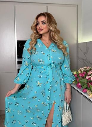 Жіноча сукня міді у квітковий принт3 фото