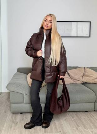 Жіноча весняна осіння демісезонна куртка плащівка лаке синтепон 100