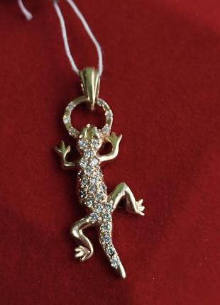 Золота підвіска ящірка 585 проби.