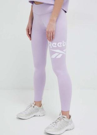 Спортивные хлопковые лосины/ леггинсы reebok 7/8,сиреневые m,l