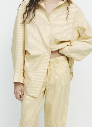 Костюм рубашка брюки желтый zara