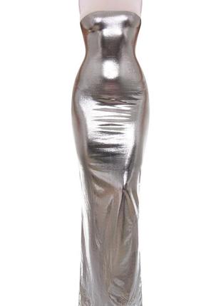 Серебряное платье стрейчевое xs-s