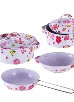 Дитячий набір посуду "kitchenware" 620-b5(white) каструля, пательня