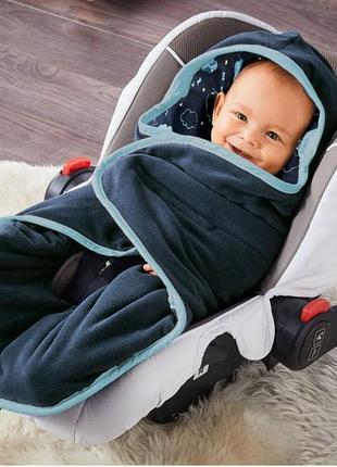 Конверт-плед(1-6 months) флисовый утепленный для мальчика lupilu