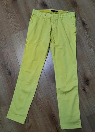 Брюки брюки мужские желтые casual slim fit roy robson man, размер m.