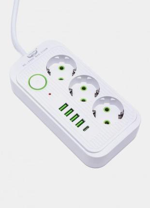 Сетевой фильтр-удлинитель 3 розетки 4usb type-c port 3m