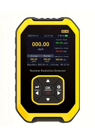 ☢️ дозиметр радіації побутовий fnirsi gc-01 на акамуляторі, лічильник гейгера , gc сенсор, кольорови