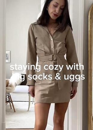 Короткое платье из искусственной замши zara2 фото