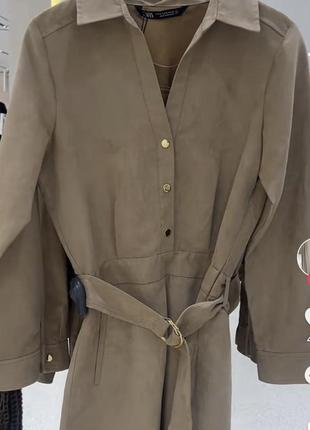 Короткое платье из искусственной замши zara4 фото