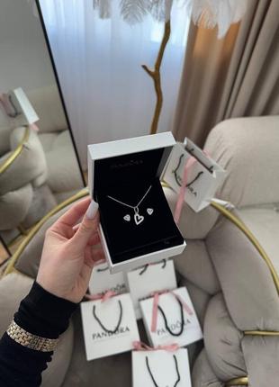 Набор pandora серьги + подвеска