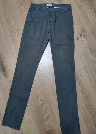 Брюки штани чоловічі сірі хакі довгі casual slim fit lindebergh man, розмір m.