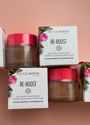 Матирующий увлажняющий гель для лица clarins my clarins re-boost matifying hydrating gel