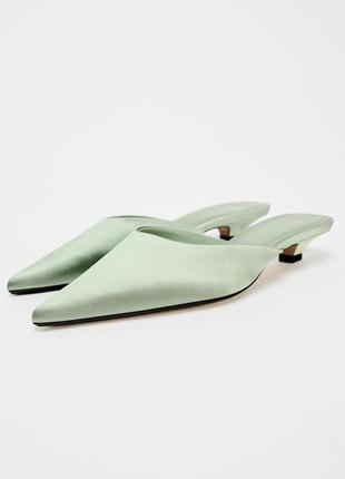 Красивые атласные мюли новая коллекция от zara