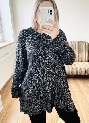 Блискучий подовжений светр, туніка