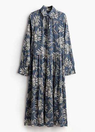 Прекрасное платье -рубашка миди h&m большого размера