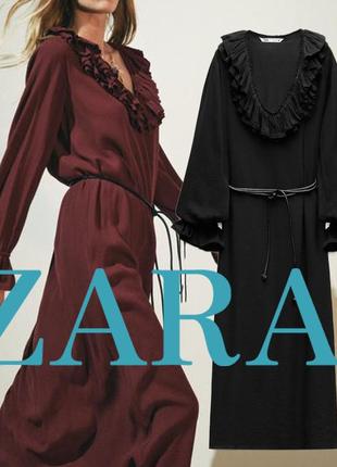 Платье средней длины с воланами zw collection 2678/247 zara s