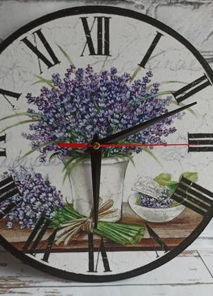 Настінні годинники 'лаванда' в стилі прованс, інтер'єрні годинники