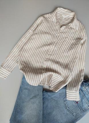 H&m сорочка у смужку льон