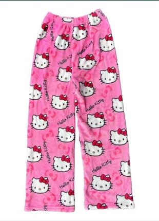Домашні штани кіті,плюшеві штани хелоу кітті hello kitty комнатные мягкие плюшевые штаны для девочки