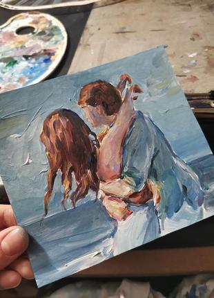 Картина рисунок акрилом влюбленные