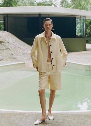 Бежевая куртка женская оверсайз zara new