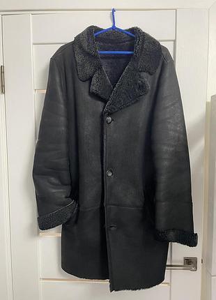Дублянка чоловіча пальто зимове м дубльонка чорна