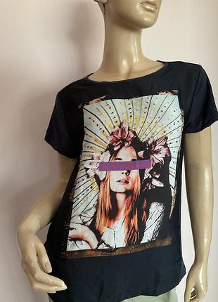 Фирменная комбинированная футболка- блузка / s/ brend&amp; royal