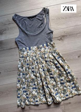 Хлопковое платье с пастельными цветочками zara
