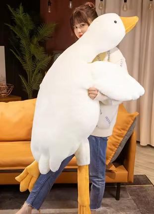 Гусак 130 см іграшка подушка м'яка батон гусак м'який, обіймаючись,