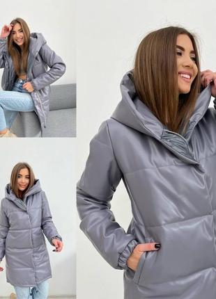 Куртка зефирка, из эко кожи