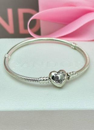 Срібний браслет «серце»