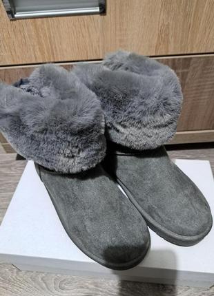 Угги серые ботинки