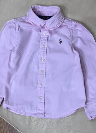 Фирменная рубашка polo ralph lauren 2 года рост 92 как новая на девочку