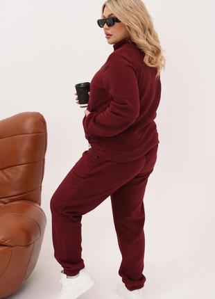 Спортивный костюм флиска флис батник женский худи воротник оверсайз кофта весна брюки7 фото