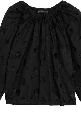 Marks& spencer блузка вишиванка сорочка з бавовни вишивка квіти стиль бохо marks& spencer, р.uk22
