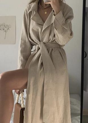 Легкий бежевий тренч  h&m s