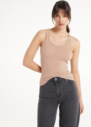 Майка tezenis облегающего кроя в рубчик p-p s