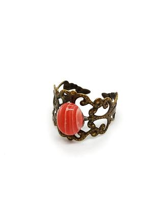 🔺🌺💍 кольцо миниатюрное ажурное винтаж натуральный камень розовый агат