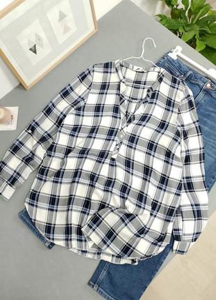 Свободная рубашка в клетку из вискозы