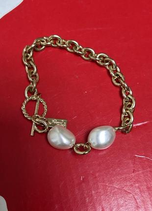 Браслет-ланцюг з перлинами 2