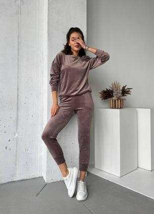 Спортивный костюм велюр, 8 цветов, кофта и штаны