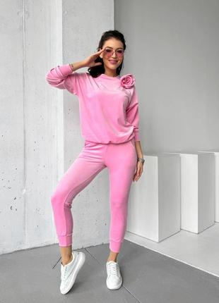 Спортивный костюм велюр, 8 цветов, кофта и штаны9 фото