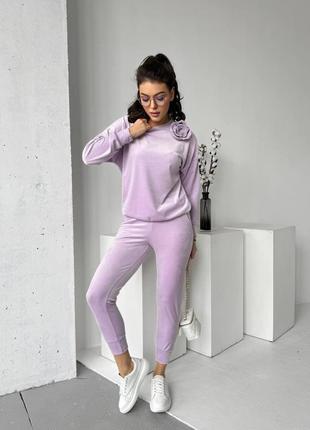 Спортивный костюм велюр, 8 цветов, кофта и штаны10 фото