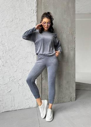 Спортивный костюм велюр, 8 цветов, кофта и штаны8 фото