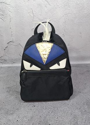 Рюкзак fendi monster eyes nylon with leather and fur crest сумка