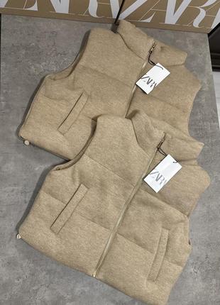 Жилетка жилет zara из вязаного трикотажа