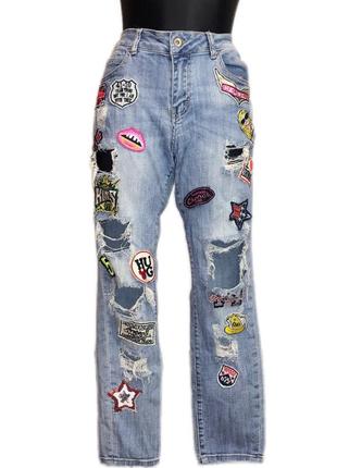 Винтажные джинсы с нашивками vintage 2000s 90s y2k